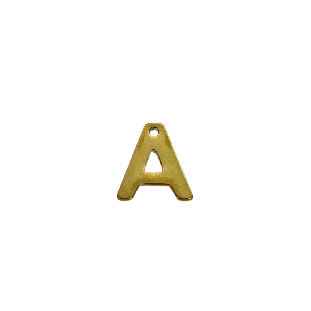 Flat Gold Letter Charm